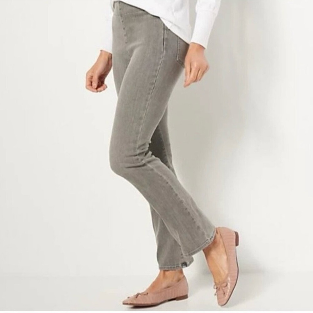 NYDJ Gray Pull-On Bootcut Jeans